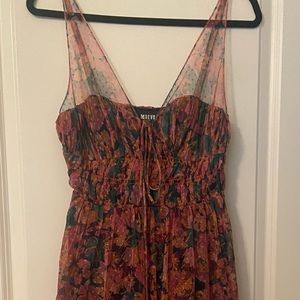 Maeve By Anthropologie halter mesh midi dress